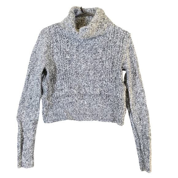Express Womens Sweater Gray Turtle Neck Long Sleeve Knit Wool Mohair Blend XS - Picture 1 of 12